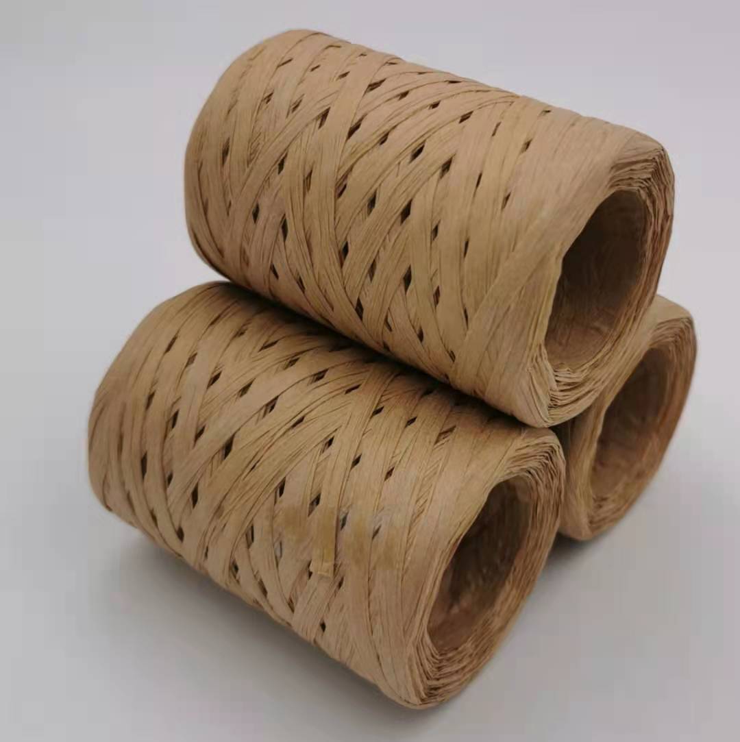 工厂生产环保纸绳 拉菲草 fsc原材料制做 diy手工编织彩色200米绳