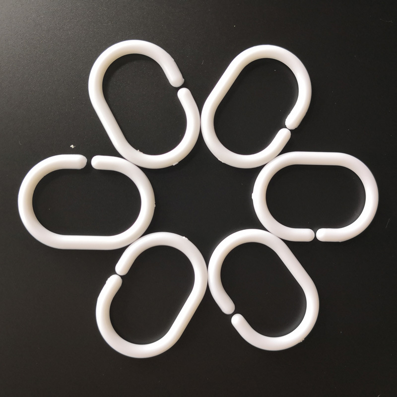 窗帘扣环c型圈浴帘扣子吊环扣床帘环挂衣帽挂衣浴帘开口塑料挂钩