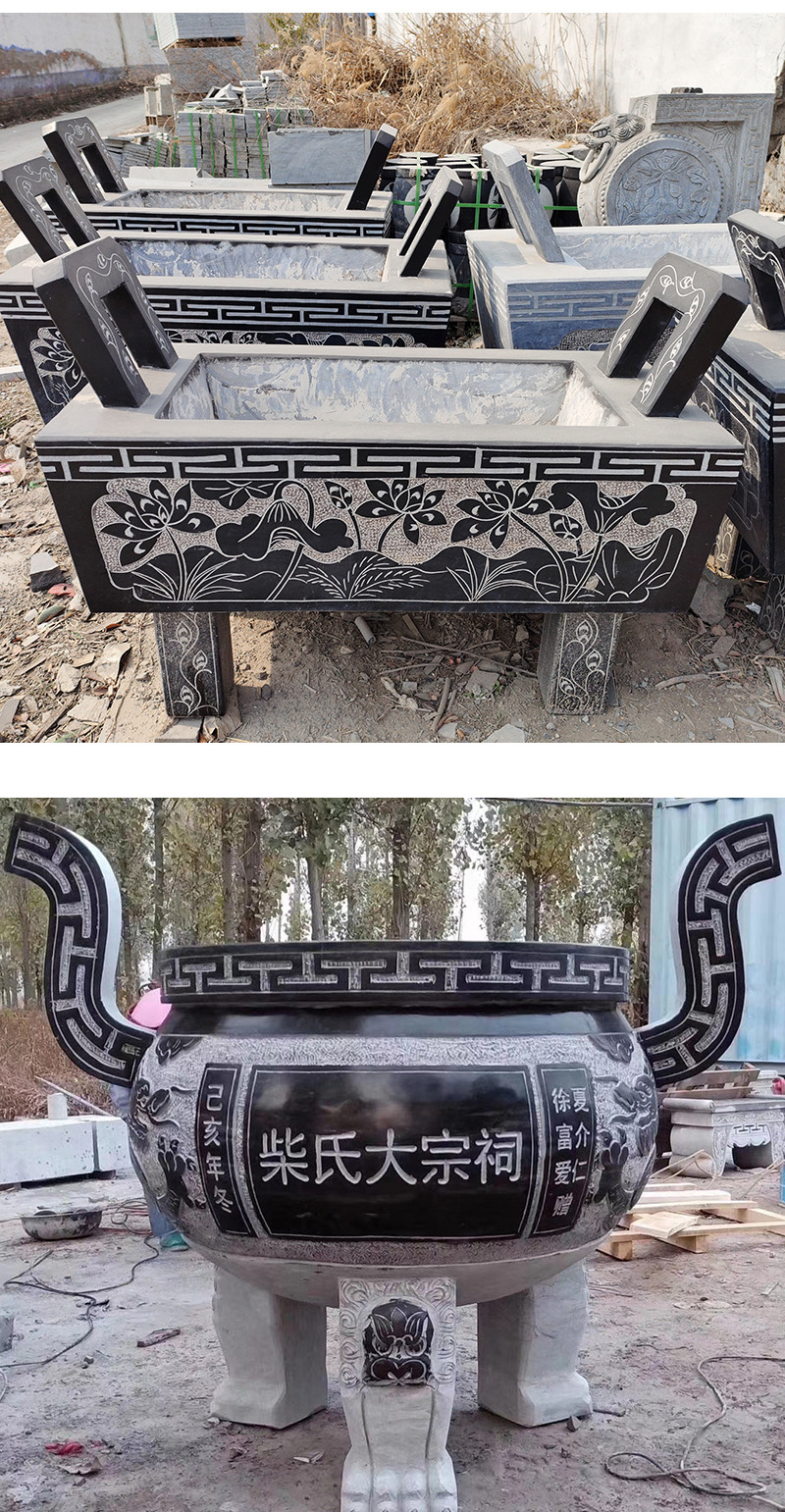 石雕香炉长方形香炉鼎 大号寺庙祠堂户外供佛石鼎香炉-阿里巴巴