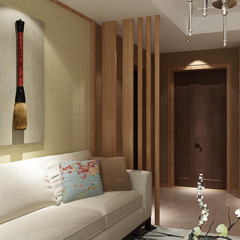 专用北欧进门屏风 实木木条背景墙 入户隔断日式木格栅客厅玄关隔