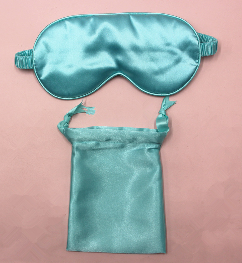 Cross-Border Artificial Silk Eye Mask Drawstring Bag Cloth Bag Wedding Hand-Holding Gift Set Silk Sleep Shading Eye Shield