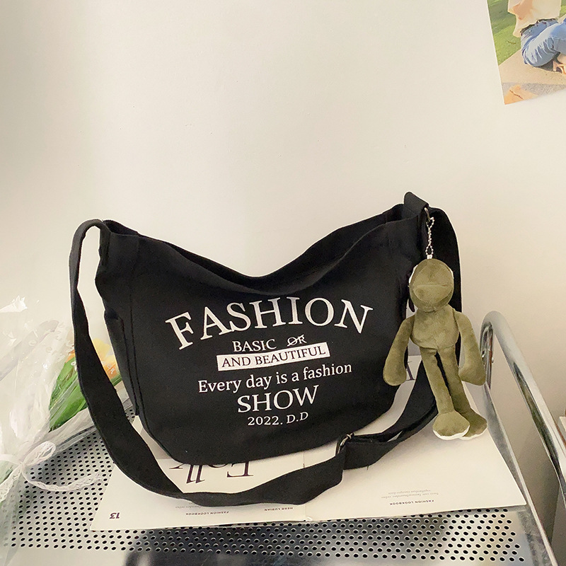 Foreign Trade Bags Thickened Washed Canvas Bag Female Fashion Tote Bag Students School Bag Large Capacity Message Bag