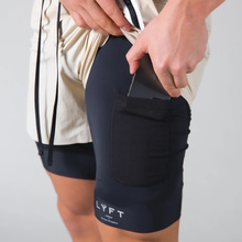 LYFT新款跑步训练男士运动短裤 跨境外贸双层防走光速干健身短裤