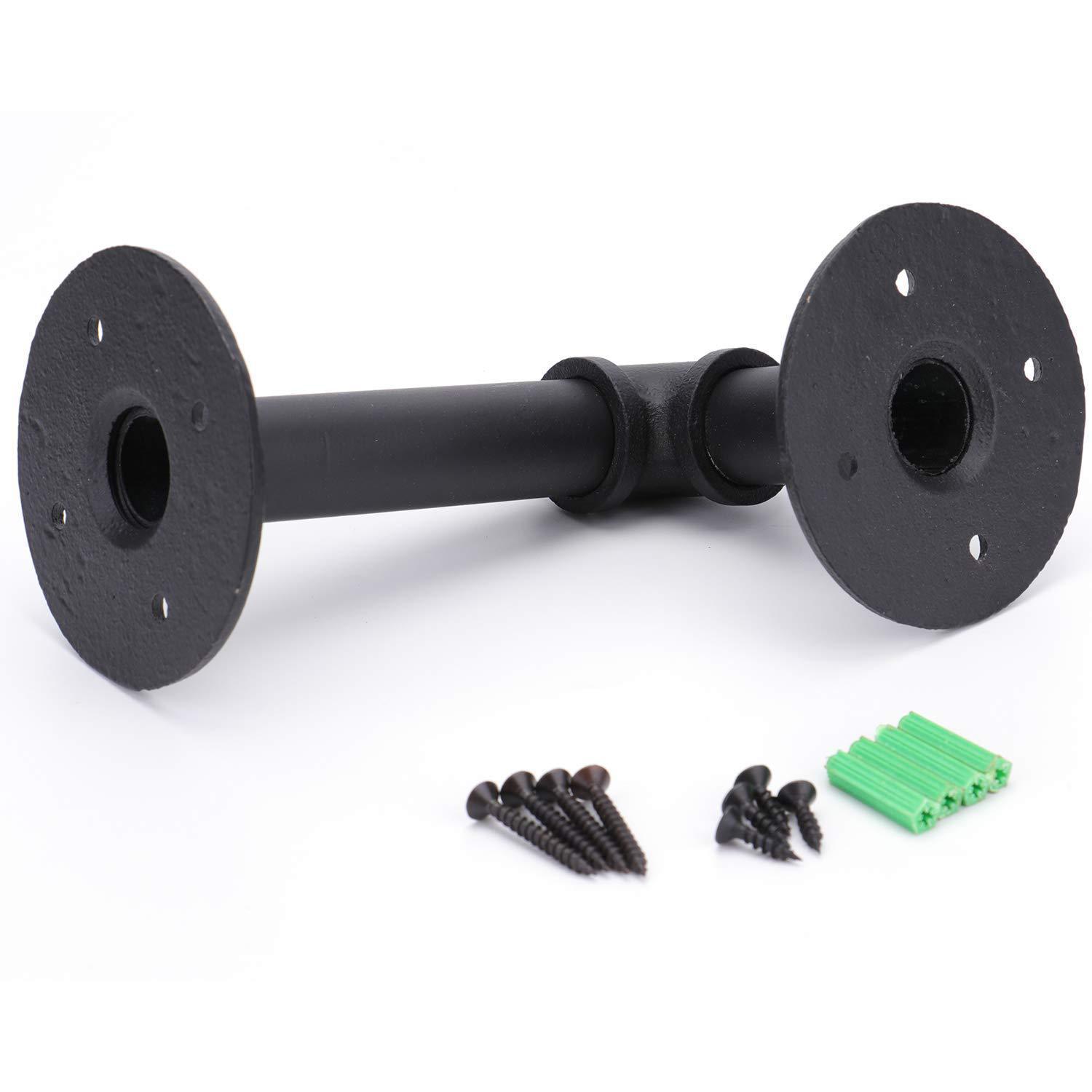 定制加厚铁管隔板支撑架托架复古水管铁艺法兰片墙上安装架简约