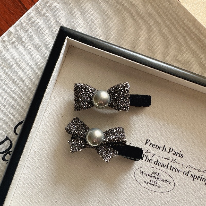 Korean Same Style Exquisite XINGX Full Diamond Small Hair Clip Shiny Sweet Bow Edge Clip Duckbill Clip Bang Hairpin