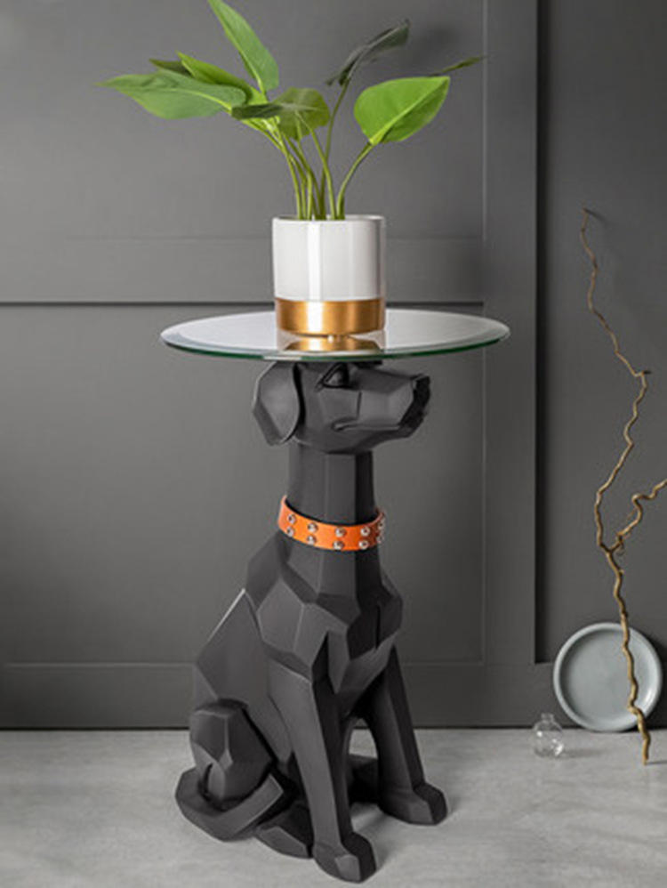 创意边几落地摆件大狗动物造型茶几客厅旁沙发旁角几轻奢家居摆设