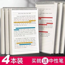 笔记本本子5B54上翻线圈加厚简约学生记事本手账本横线网格本代发