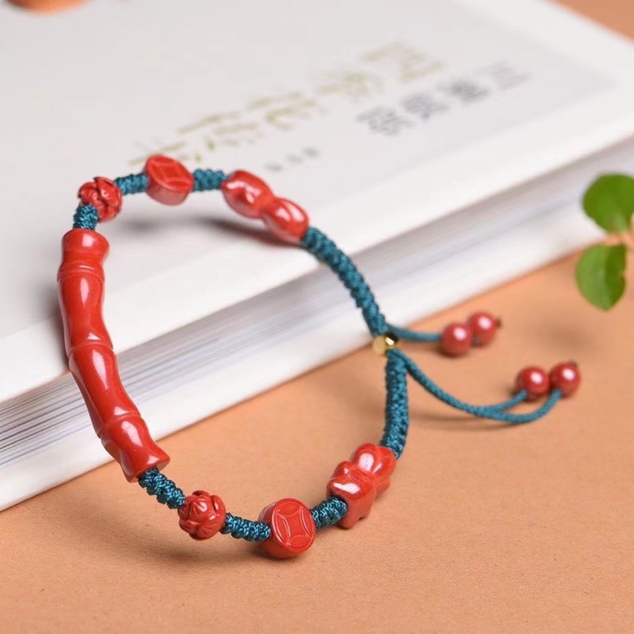 天然紫金砂手链 原矿朱砂节节高手串手编朱砂本命年红手绳