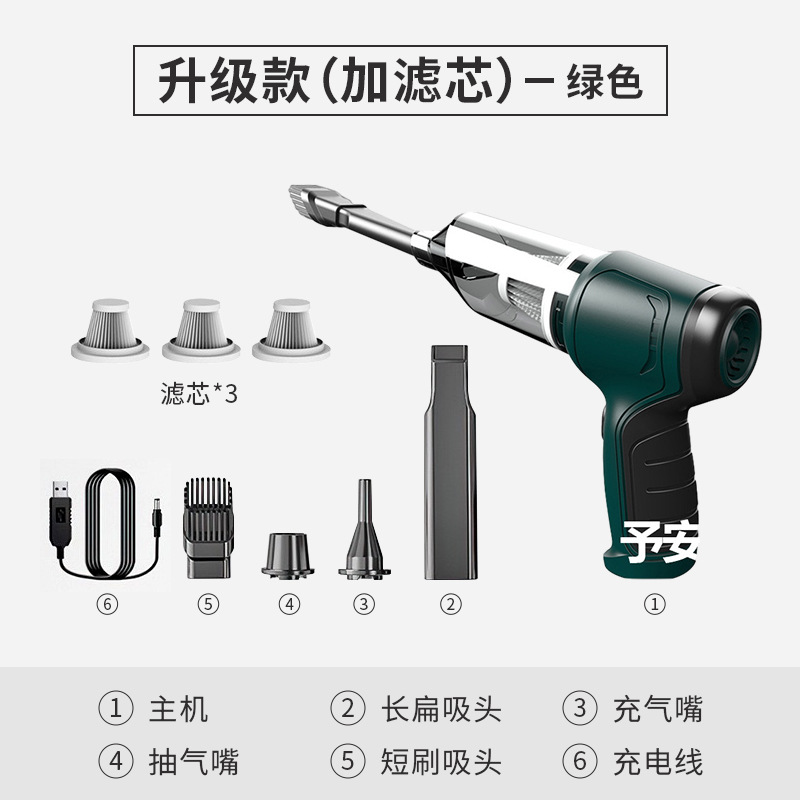New Three-in-One Car Cleaner Car Small Wireless Dust Blower Large Suction Mini Handheld Vacuum Cleaner