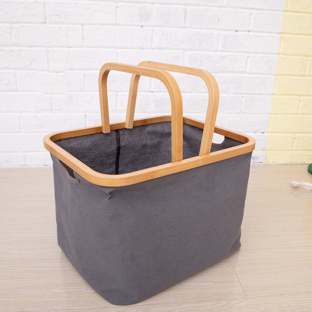 Wooden Handle Storage Basket Home Laundry Basket