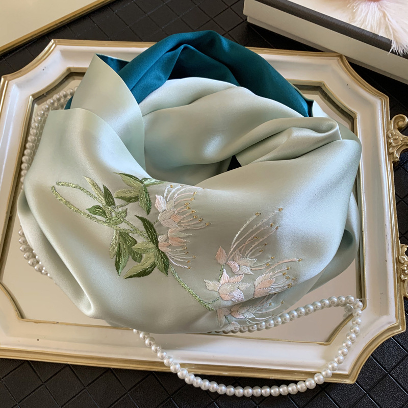 锦上云绣|苏绣丝巾商务礼品送长辈妈妈刺绣丝绸围巾礼盒装-阿里巴巴