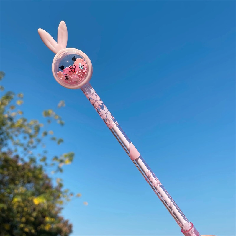 Japan and South Korea Stationery Creative Bunny Gel Pen Personality Cartoon Cyber Celebrity Writing Pen Student Stationery Pink Test Pen