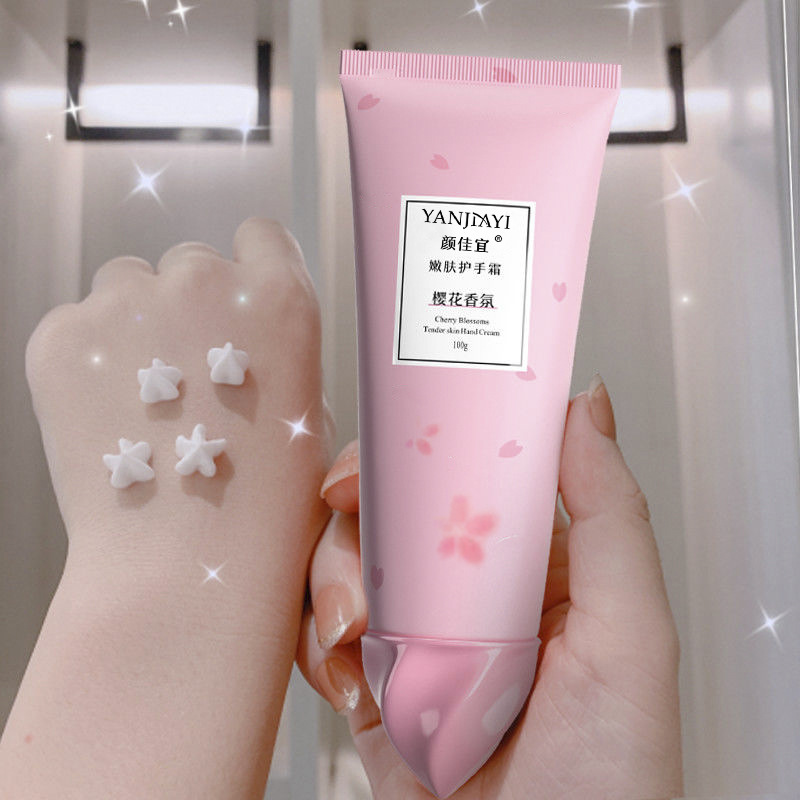 颜佳宜源头厂家樱花少女味护手霜手膜霜冰淇淋花瓣保湿不油腻嫩肤