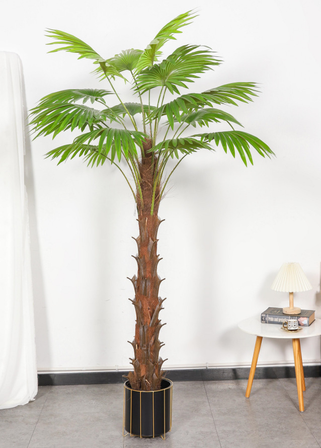 Nordic Large High Imitation Tree Chinese Fan Palm Plant Landscaping Indoor Living Room Emulational Greenery Bonsai Fake Trees Decorative Ornaments