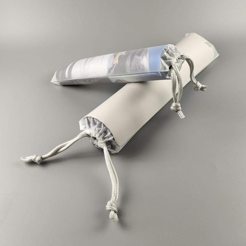 cpe磨砂半透明穿绳袋 鼠标垫束口袋雨伞抽绳塑料包装袋拉绳收口袋