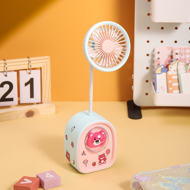 Cute Pet Mini Space Capsule Pencil Sharpener Fan Student Desk Ornaments Little Fan Foreign Trade Cartoon Usb Electric Fan