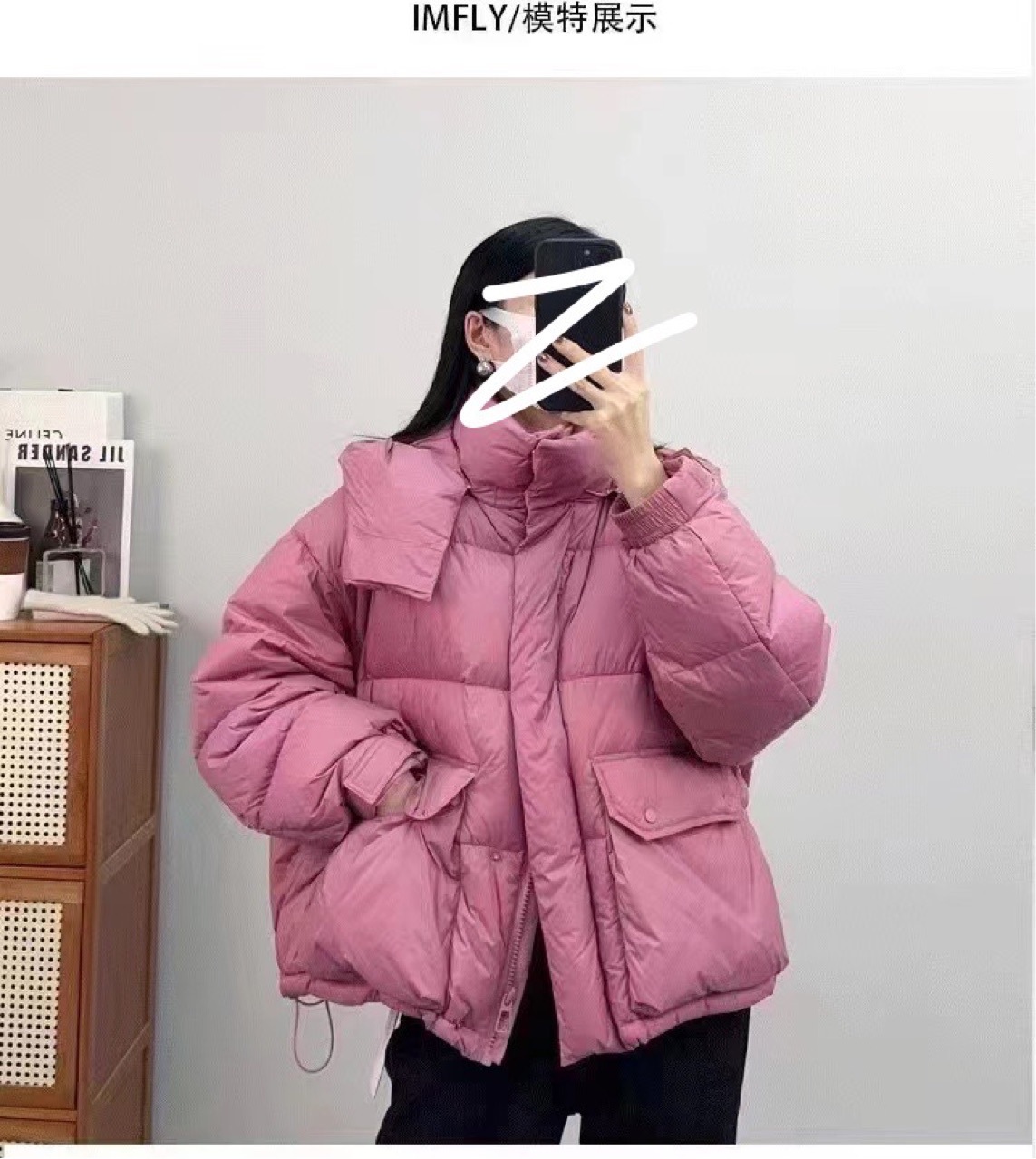 2023年高端新款羽绒服女短款小个子加厚连帽面包服冬季白鸭绒外套