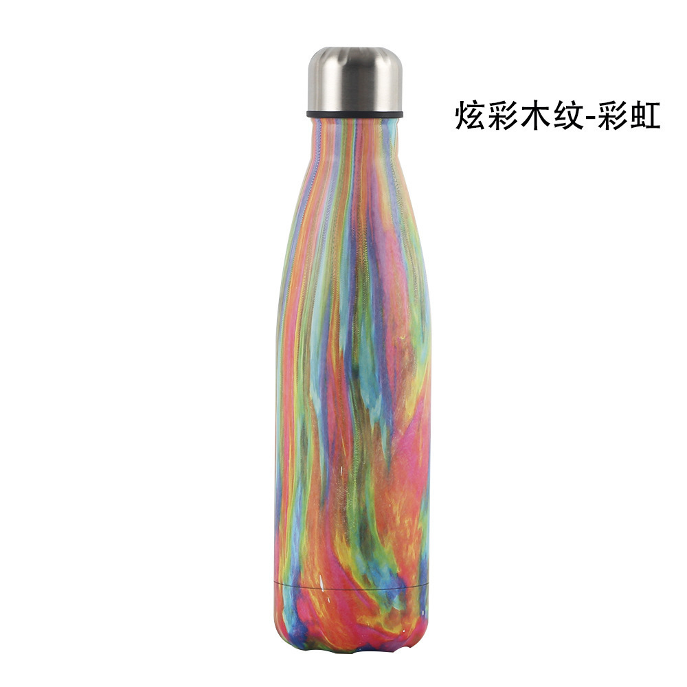 Creative Wood Grain Coke Bottle Sports Bottle