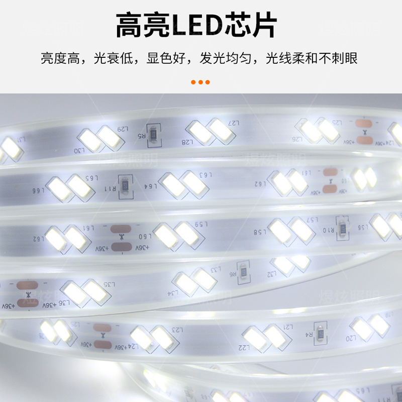 Wholesale Led Low Voltage Outdoor Light Strip 36V Oblique Two-Row Patch Soft Light Strip Engineering Flexible Linear Highlight Light Strip