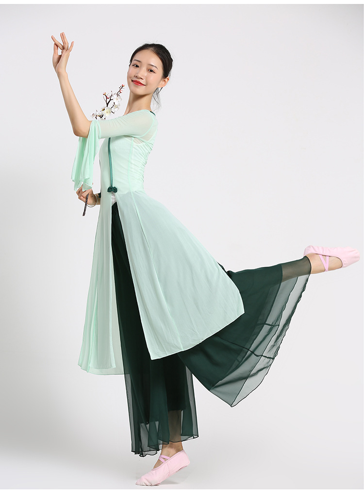 鸿华古典舞蹈服汉唐古风身韵纱衣飘逸中国民族舞表演服仙气练功服