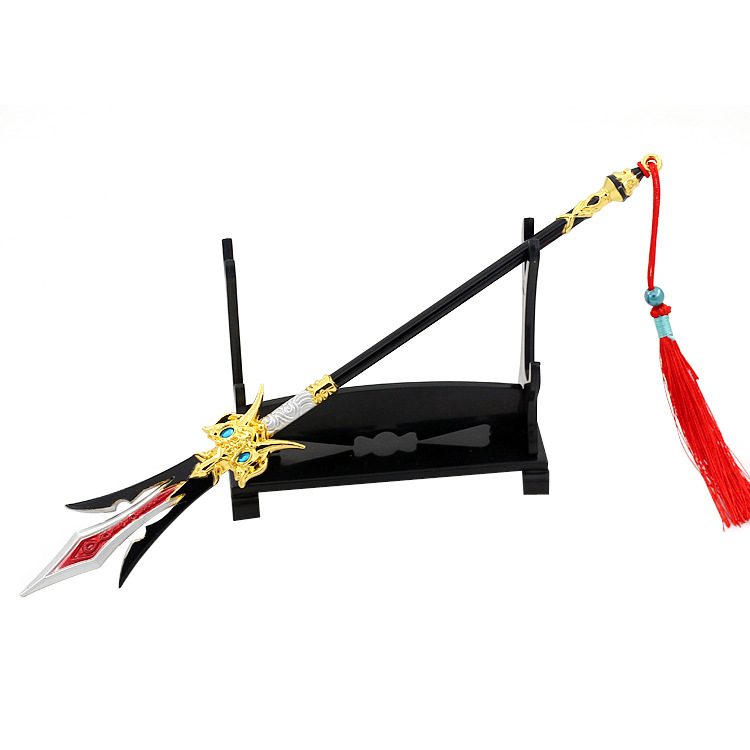 西游龙宫龙太子弑皇枪神枪裂天斧龙太子长枪模型锌合金兵器摆件