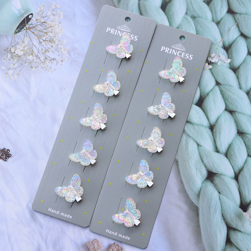 Cross-Border Colorful Butterfly Barrettes Super Fairy Dream Gradient Color Hairpin Vitality Sweet Girl Cute Bangs Clip Side Clip