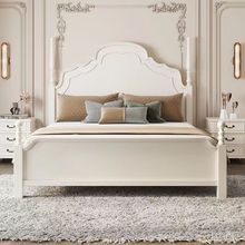 美式实木床乡村简约罗马柱复古1.8米双人床安娜婚床1.5米别墅家具