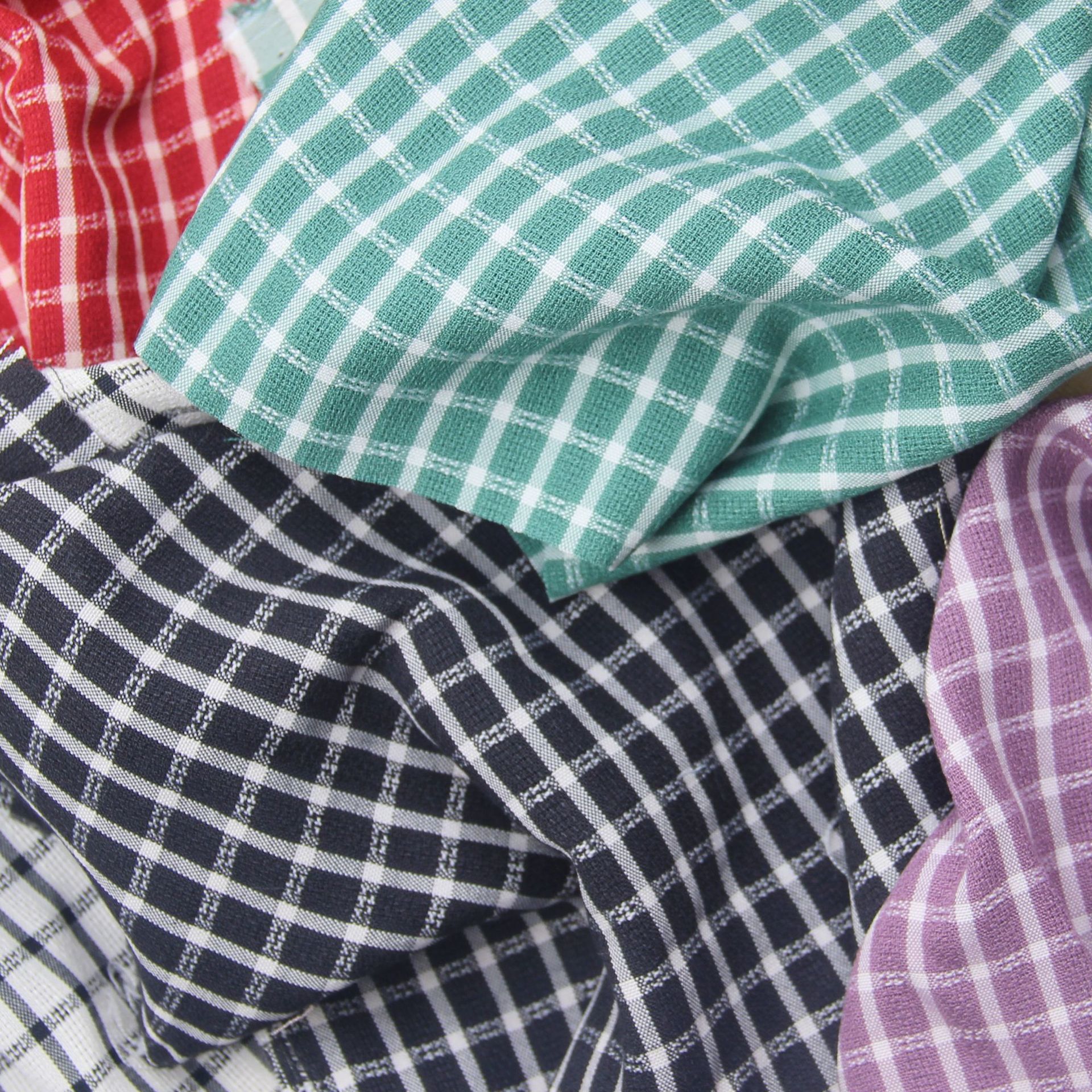 梭织多色提花格子面料 21支300d色织时尚连衣裙睡衣春秋服装布料