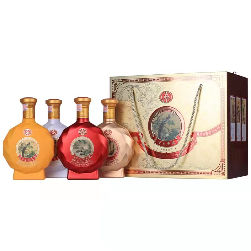 五系百鸟朝凤文化艺术炫彩礼盒 52度浓香型白酒 收藏送礼一件代发