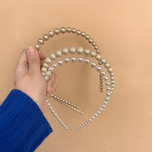 韩国新款磨砂高级感珍珠发箍小香风网红同款头箍气质百搭发卡发饰