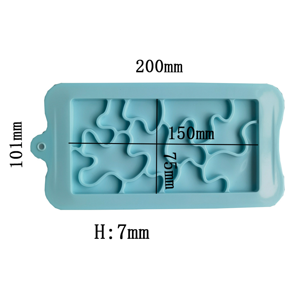 Factory Direct Sales Puzzle Chocolate Cake Mold Non-Stick Silicone Jelly Candy Mold 3D Mold DIY