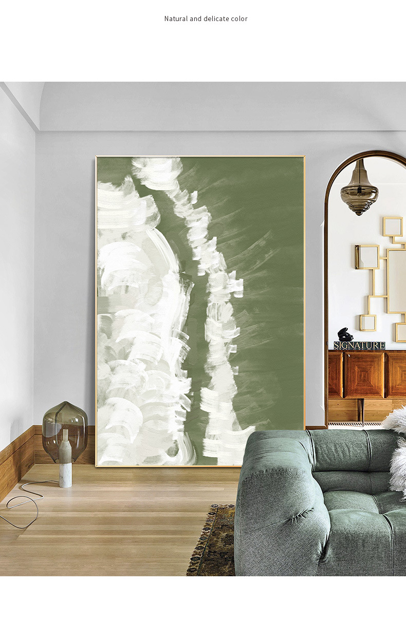 遐想海韵莫兰迪色系巨幅油画布沙发落地装饰画过道抽象肌理挂画