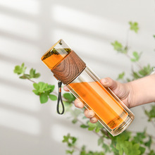 Glass Water Portable Bottle Double Wall Thermal Tea Water跨