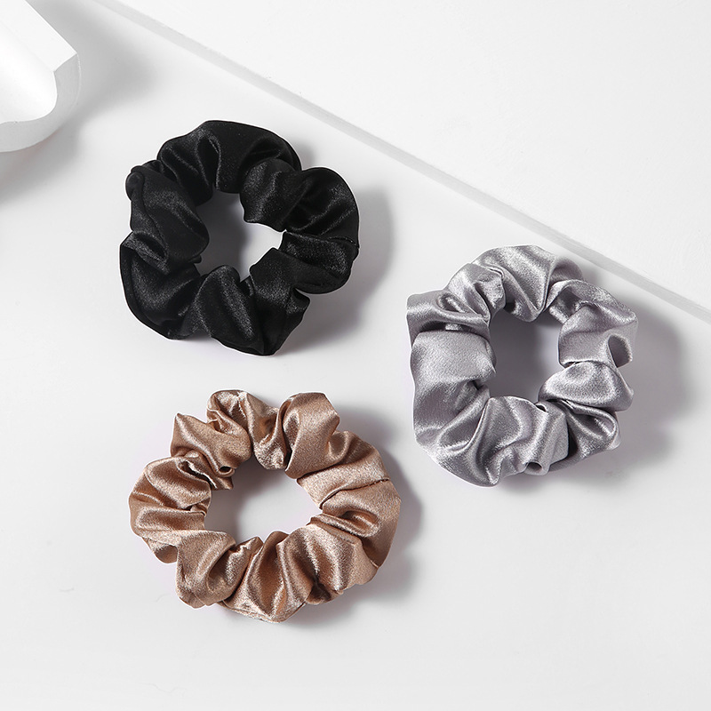 Amazon Ins New Retro French Silk Satin Large Intestine Ring Korean Style Fabric Rubber Band All-Matching Flower Style Headband