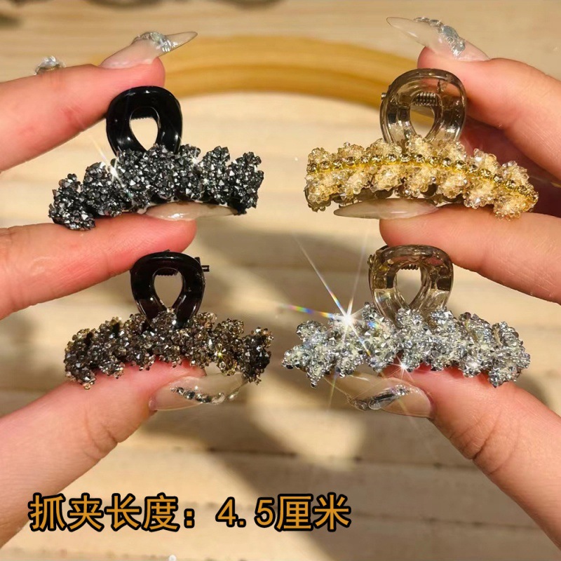 水晶麦穗小抓夹女春夏新款高端公主头发夹精致侧边夹发卡刘海头饰