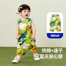 夏季婴儿薄款衣服A类纯棉速干运动网红款连体衣夏天宝宝外出服新7