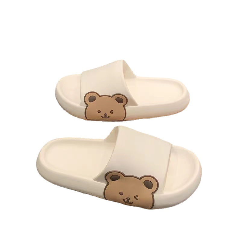 Couple Slippers Women's Summer Korean-Style Cute Cartoon Indoor and Outdoor Non-Slip Wear-Resistant Thick-Soled Sandals for Men