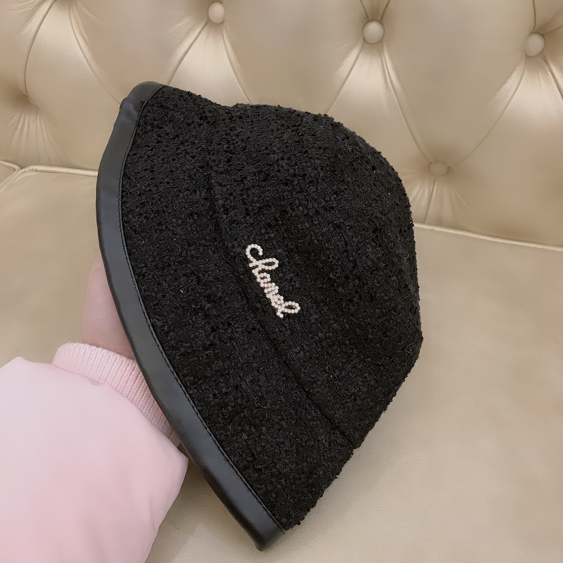 秋冬新款网红大牌帽子女定制轻奢盆帽时尚百搭小香风粗呢渔夫帽女