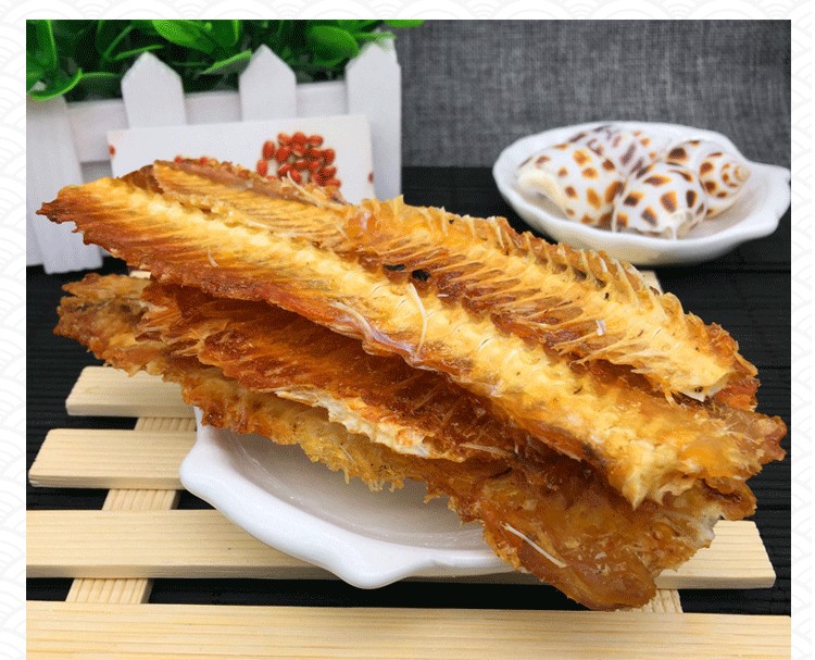 500g鱼骨头零食品休闲小吃 香酥脆鱼排鱼刺即食鱼干货包邮海鲜鱼