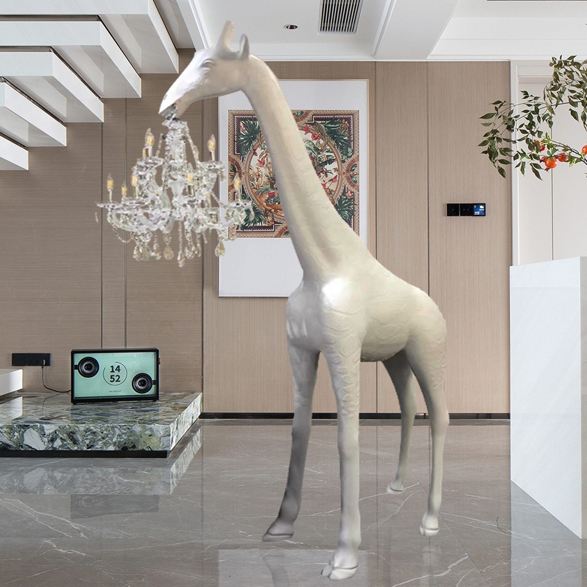 Nordic Creative Decoration Designer Exhibition Hall Personality Floor Lamp Hotel Lobby Sales Office Floor Lamp Giraffe Sculpture