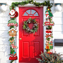 跨境圣诞节装饰门挂横幅欧美Merry christmas 家居装饰对联门帘