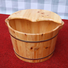 香柏木木质家用双耳足浴熏蒸泡脚木桶洗脚木盆加厚单边木桶可批发