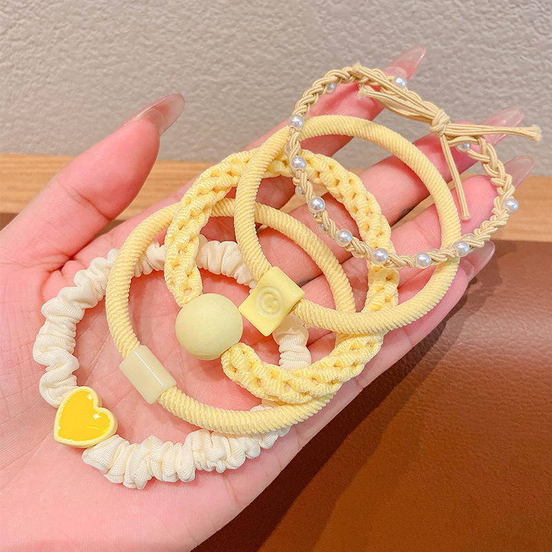 Colorful Big Circle Children's Rubber Band Does Not Hurt Hair Girls Head Rope Korean Baby Hair Accessories Hair Ring Hair Elastic Band