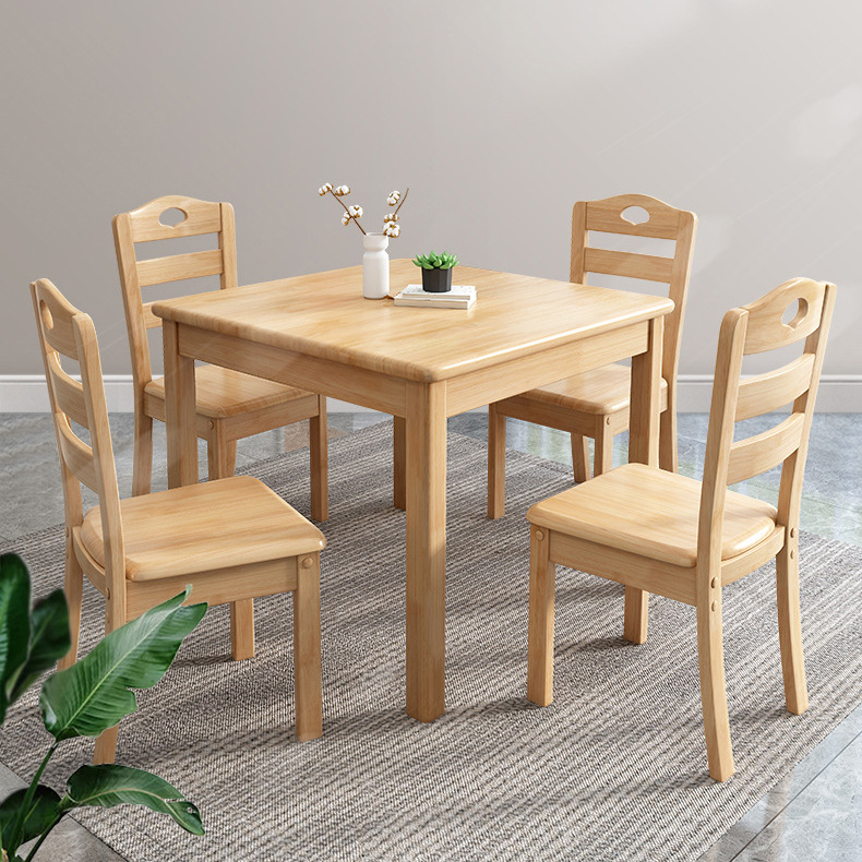 全实木餐桌80宽正方形八仙桌小户型餐桌椅组合现代经济型吃饭桌子