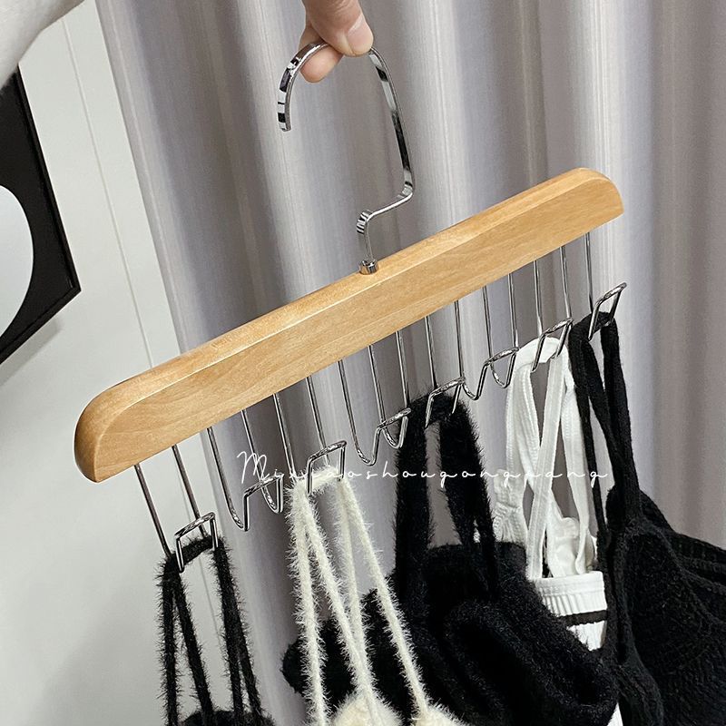 Wooden Sling Eight Hook Hanger Ins Underwear Vest Storage Fantastic Home Dormitory Wardrobe Hanging Hook Clothes Hanger