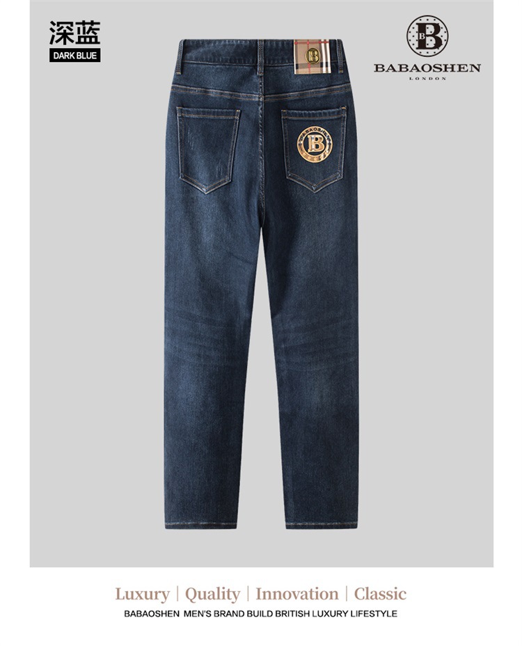 Babaoshen Babaoshen Brand High Quality Light Business Thickening Casual Jeans Fashion and Handsome Men's Pants