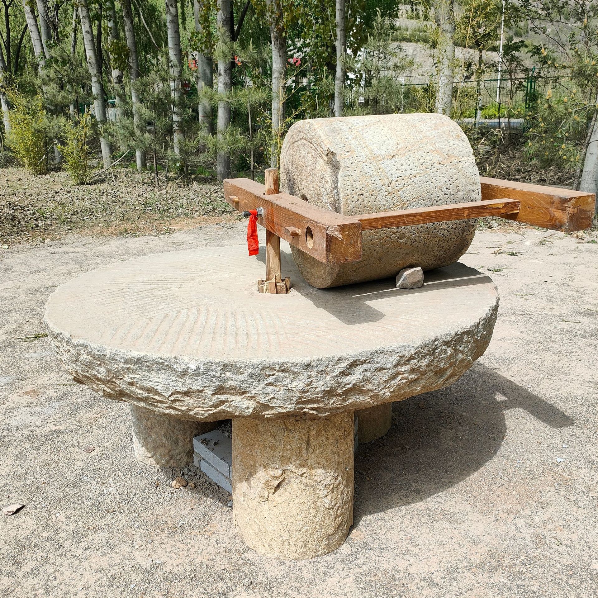 农村老石碾子大碾盘石碾子旧磨盘古建石磨子旧石器老物件整套农家