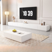 网红北欧电视柜茶几组合简约现代客厅家用落地柜白色极简电视机柜
