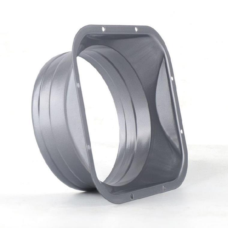 四方法兰桶风道方转圆墙上排风金属通风管带边新风口法兰盘批发