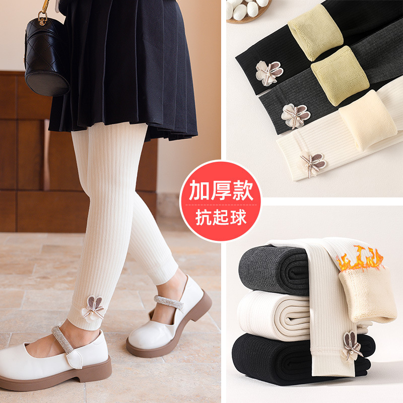 童装2023秋冬女童宝宝连裤袜可爱加绒特厚保暖儿童打底裤外穿袜子